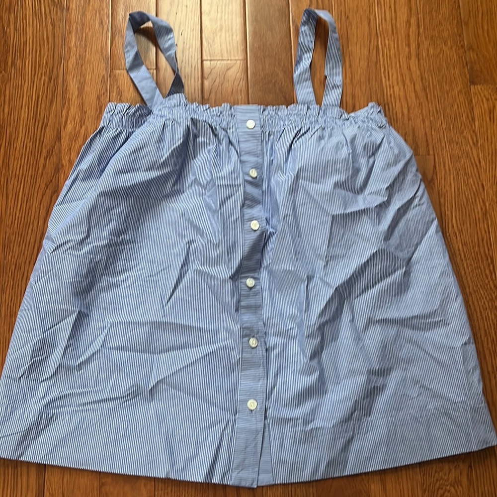 JCrew picnic tank blouse 0 blue stripe